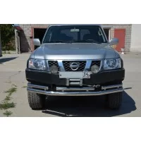 Защита передняя двойная 76-60 мм для Nissan Patrol 1997-2009