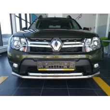 Защита передняя двойная 60-42 мм для Renault Duster 2015-2021