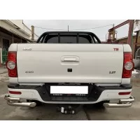 Защита задняя двойные уголки 60-42 мм для JAC T6 2018-2024