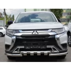 Защита передняя Shark 60 мм для Mitsubishi Outlander 2018-2024
