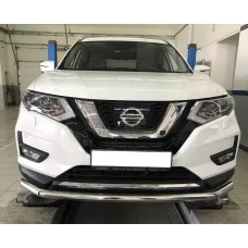 Защита переднего бампера 60 мм для Nissan X-Trail 2018-2024