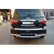 Защита заднего бампера 76 мм для Infiniti QX80 2014-2018