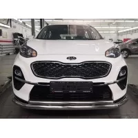 Защита передняя двойная 60-42 мм для Kia Sportage 2018-2024