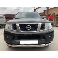 Защита передняя двойная 76-60 мм для Nissan Navara 2005-2015