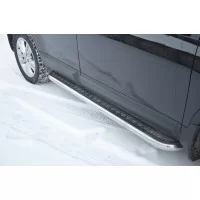 Пороги с площадкой алюминиевый лист 53 мм для Nissan Qashqai +2 2010-2014