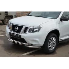 Защита передняя двойная 60-60 мм для Nissan Terrano 2014-2024