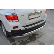 Защита заднего бампера двойная 60-53 мм для Toyota Highlander 2014-2016