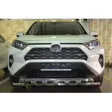Защита передняя двойная с перемычками 60-42 мм для Toyota RAV4 2019-2024