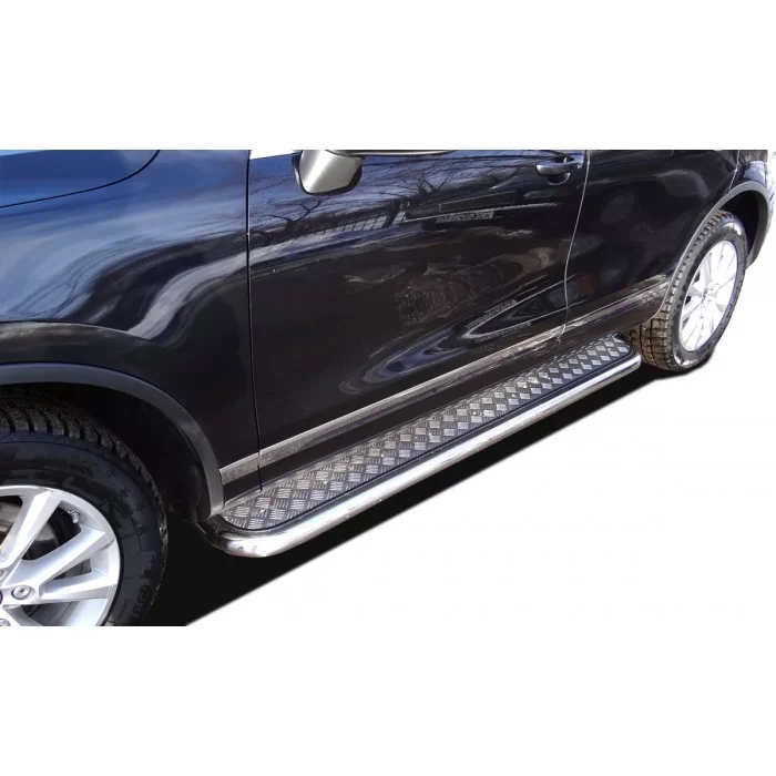 Пороги с площадкой алюминиевый лист 53 мм для Volkswagen Touareg 2010-2014