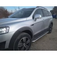 Пороги с площадкой алюминиевый лист 53 мм для Chevrolet Captiva 2011-2013