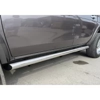 Пороги труба 76 мм для Mitsubishi L200 2006-2014