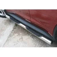 Пороги труба с проступью 76 мм для Nissan Juke 2010-2014