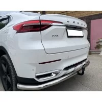 Защита заднего бампера угловая большая под фаркоп 60 мм для Haval F7x 2019-2024