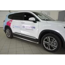 Пороги труба 60 мм для Hyundai Santa Fe 2018-2020