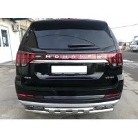 Защита заднего бампера с перемычками 60-42 мм для Kia Mohave 2020-2024
