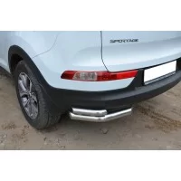 Защита задняя двойные уголки 60-42 мм для Kia Sportage 2018-2024