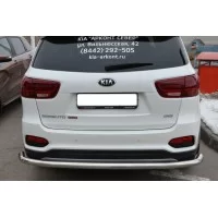 Защита заднего бампера угловая большая 60 мм для Kia Sorento Prime 2015-2017