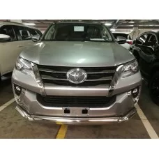 Защита передняя двойная 76-60 мм для Toyota Fortuner 2017-2020