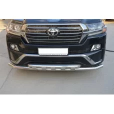 Защита передняя двойная с перемычками 60-60 мм для Toyota Land Cruiser 200 Executive 2016-2021