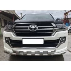 Защита передняя двойная с перемычками 60-60 мм для Toyota Land Cruiser 200 Executive Lounge 2018-2020