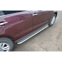 Пороги с площадкой алюминиевый лист 53 мм для Zotye T600 2013-2021