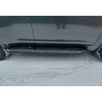 Защита штатных порогов с покрытием раптор 42 мм для Toyota Land Cruiser Prado 150 2017-2024