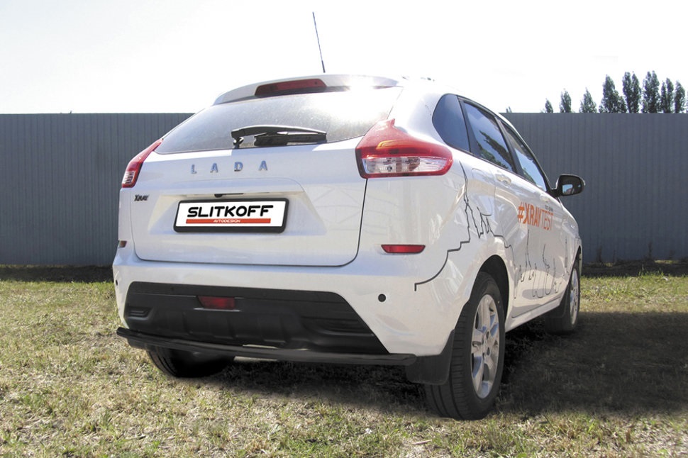 Защита заднего бампера 42 мм чёрная для Lada XRay 2016-2022 LadXR014B купите в м